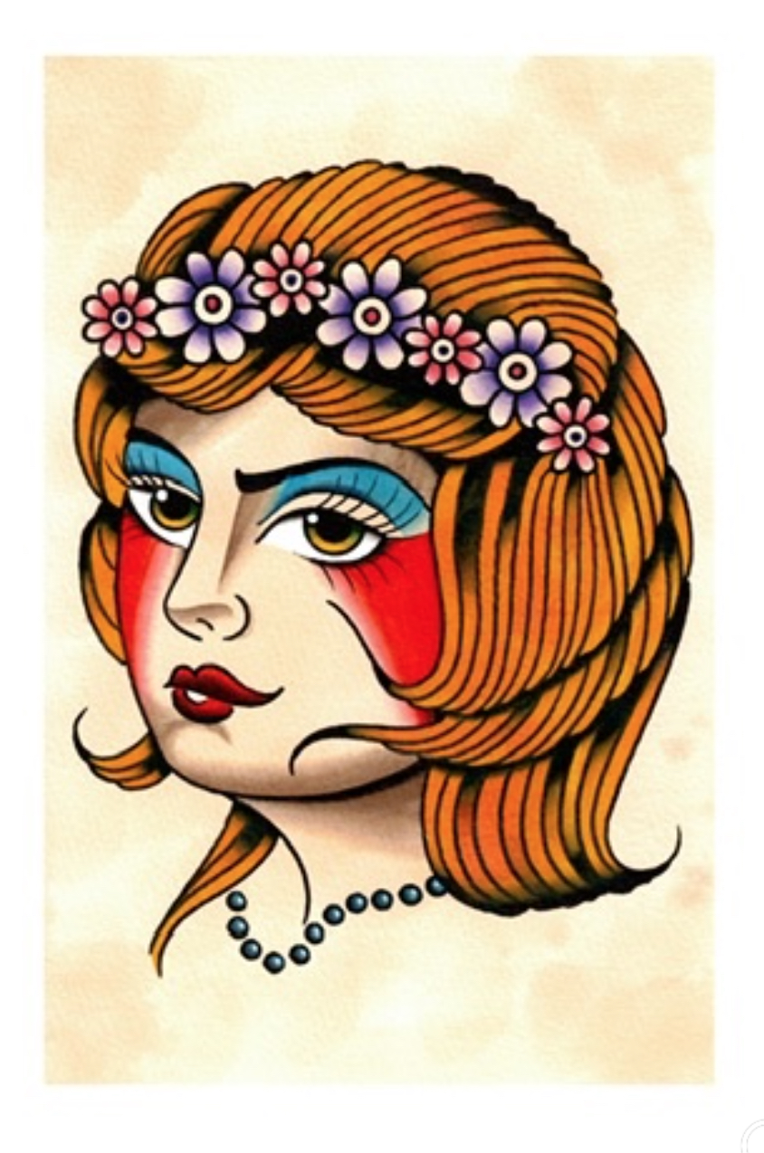 Lady Head Tattoo Design